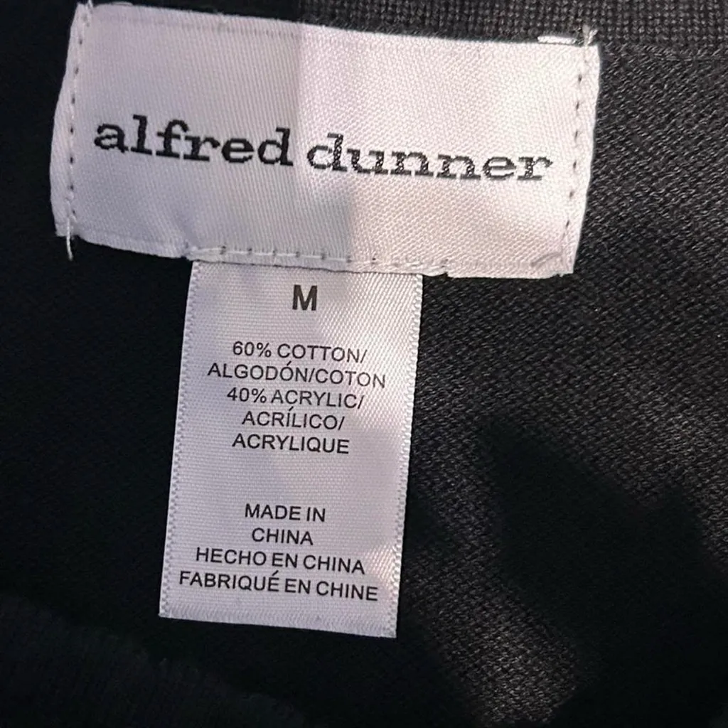 Alfred Dunner Black Beaded Sweater Women’s Medium – Silver Embellished Pullover - Image 5