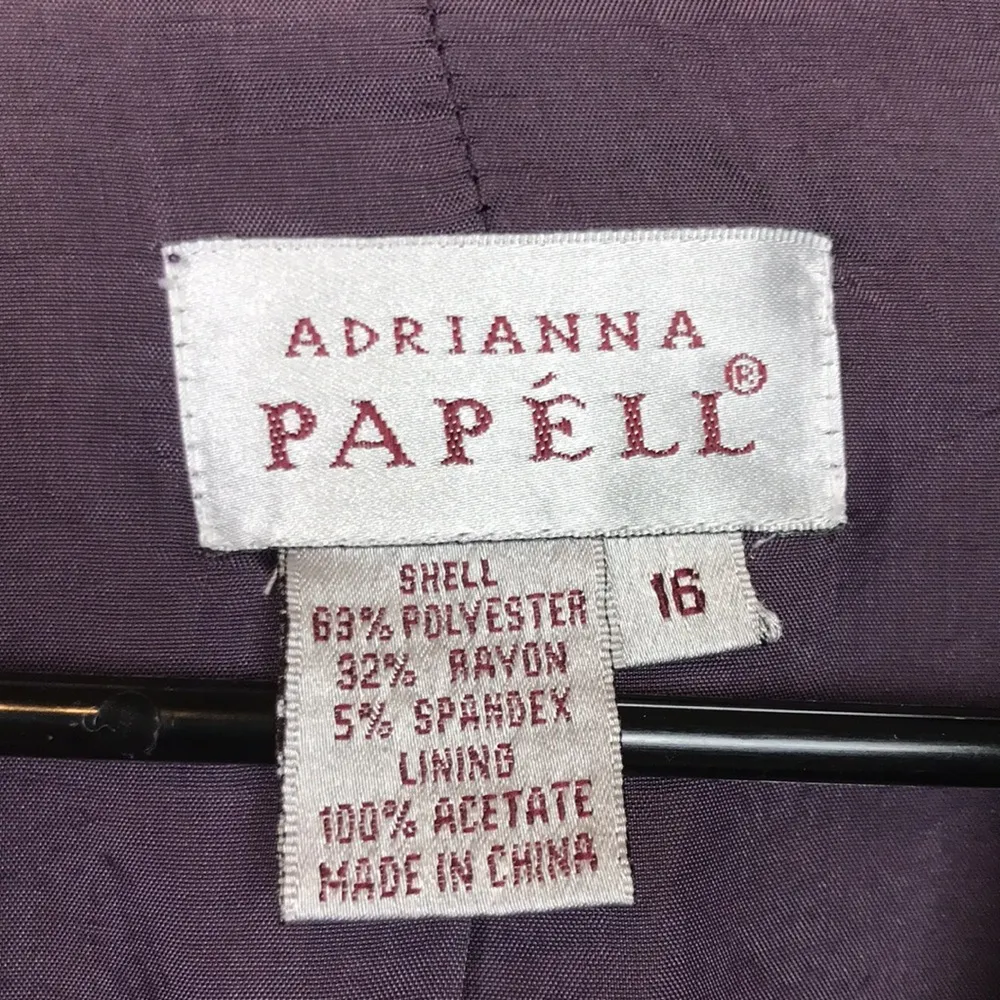 VTG Adrianna Papell Women’s Evening Formal Office Purple Blazer Maxi Skirt Set - Image 7
