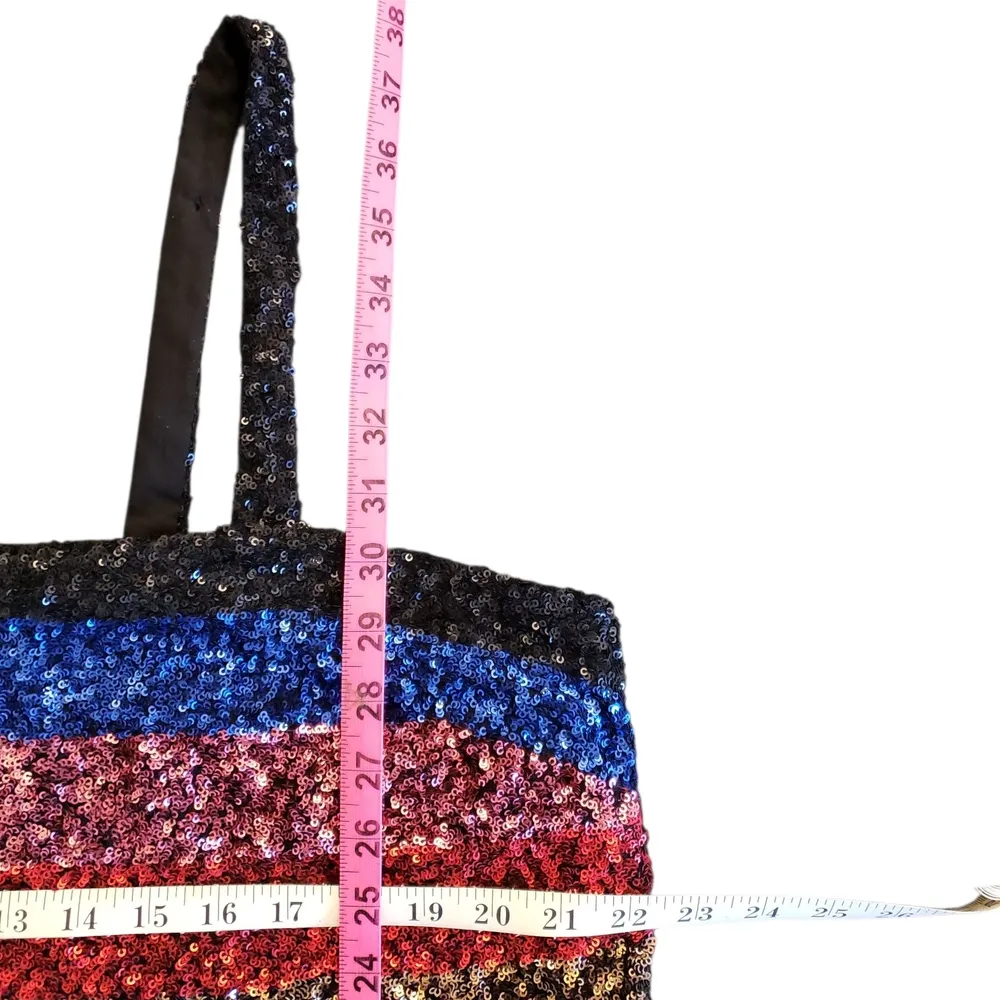 Vintage Y2K GAP Black and Blue Sequin Mock Neck Dress - Image 6