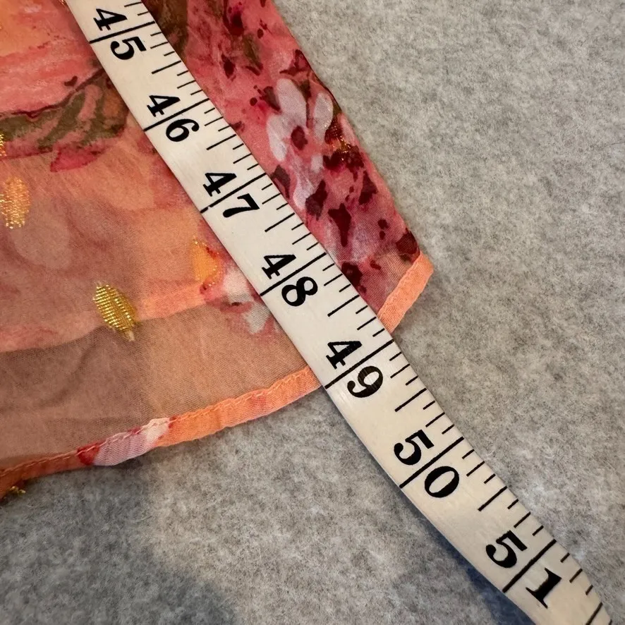 Vintage Y2K Express Sheer Kimono Robe Womens Small Pink Floral Romantic Fairy - Image 16