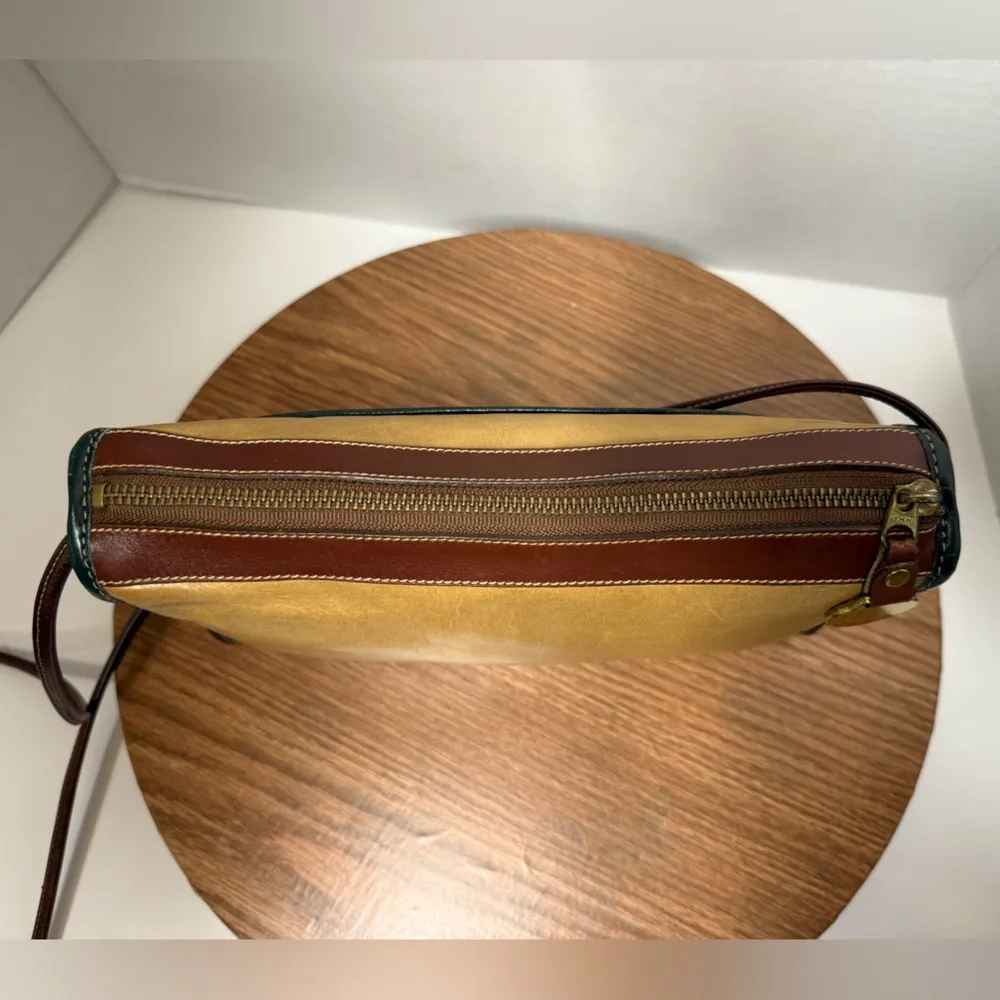 Brahmin Vintage Baguette Soft Leather Tricolor Crossbody Purse Handbag - Image 9