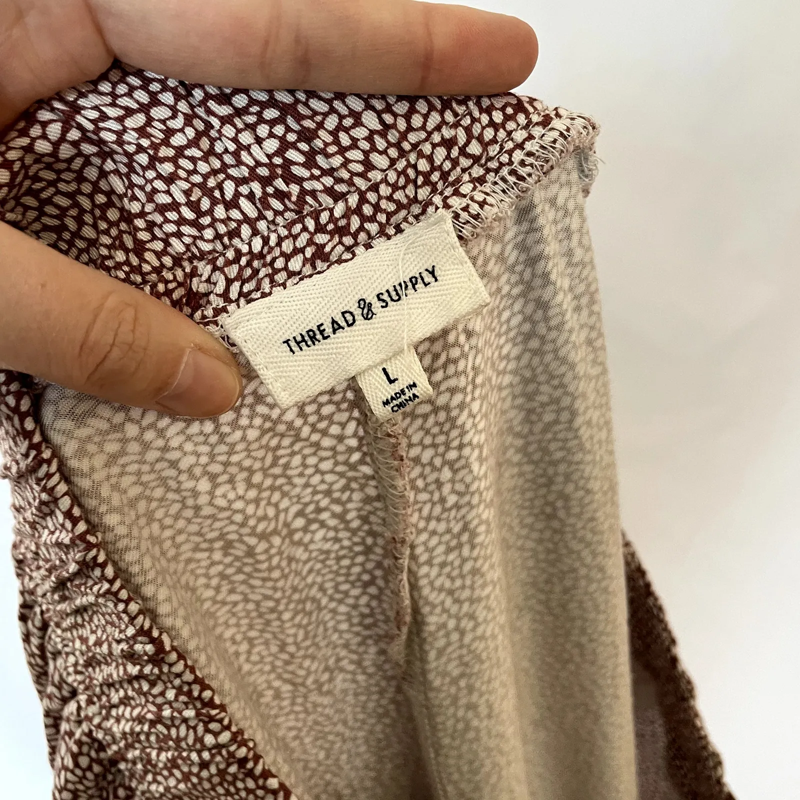 Anthropologie Thread & supply red white sports women's flowy pants large pockets - Image 8