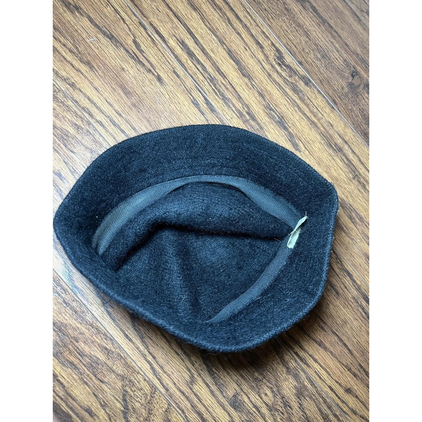 Vintage Unbranded Hat Bucket Wool Fuzzy Black Minimalist Mens Womens 90s Classic - Image 4