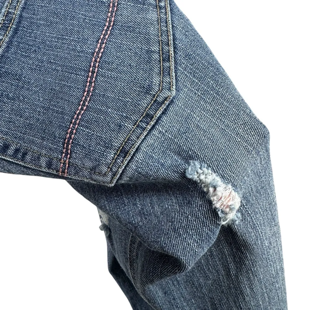 Y2K Southpole Jeans Womens Juniors 11 Embroidered Grunge Floral Flare‎ Denim Emo Blue Size 31 - Image 14
