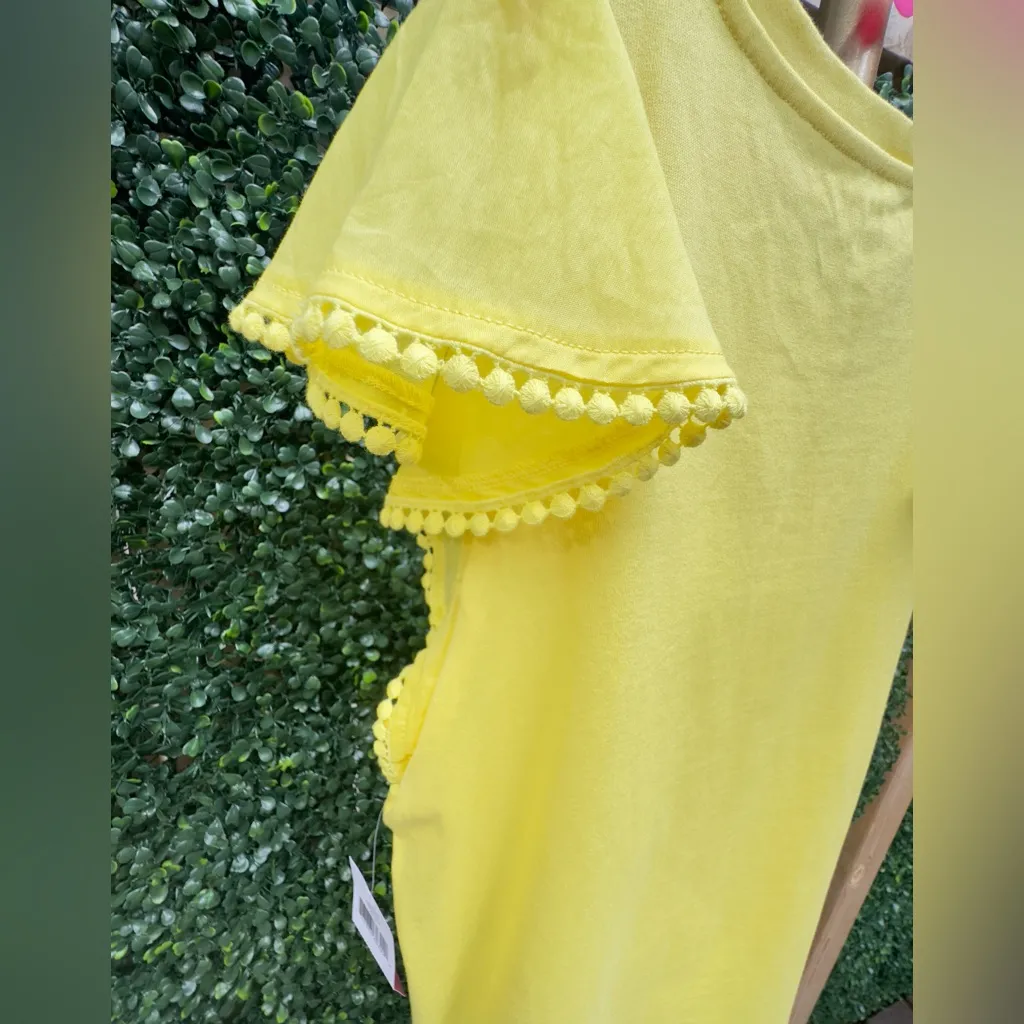 NWT Kate Spade yellow flutter sleeve tee. Size XS in Brightlemon - Image 8