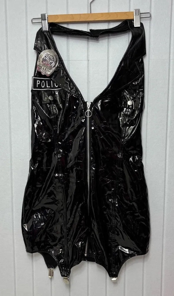 Spirit Shiny Black Police‎ Bodysuit Size M - Image 1