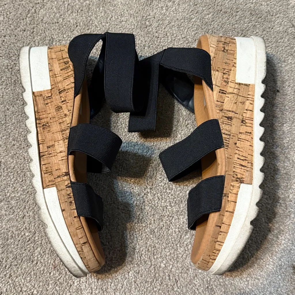 Steve Madden Black Platform Bandi Sandals Size 7 - Image 2