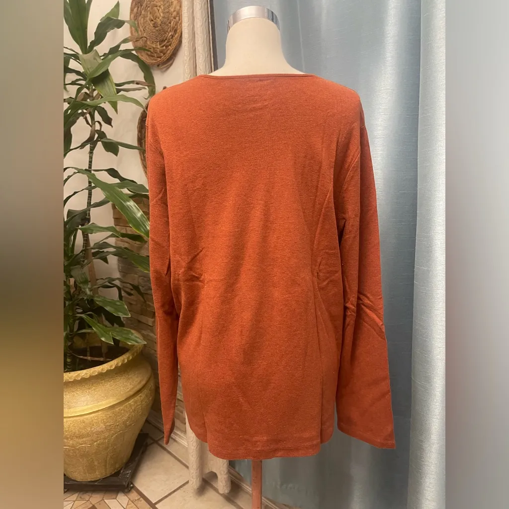 Pendleton Terracotta Long Sleeve Top - Image 3