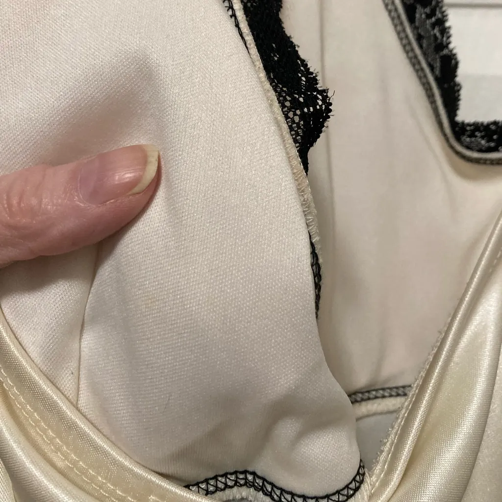 Taboo Vtg Ivory Satin Halter A-line Marilyn Monroe Inspired Tea Length Dress - Image 6