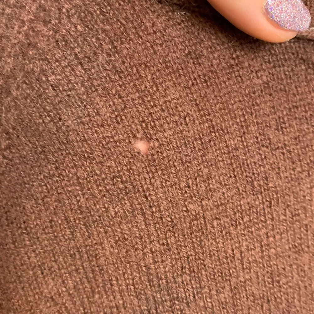 Velvet By Graham & Spencer Brown Cashmere Sweater With Zipper Side - Image 8