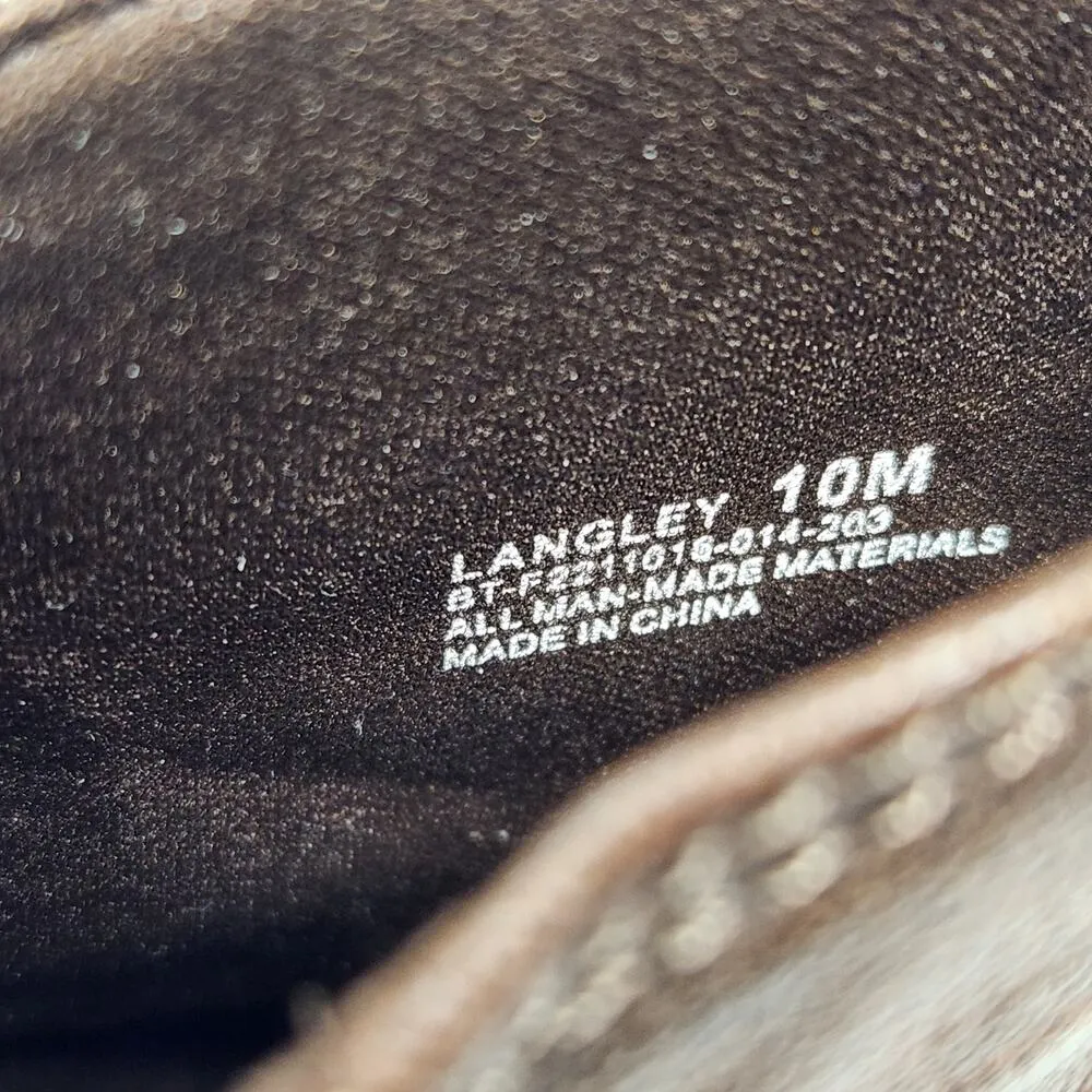 Baretraps Faux Leather Vegan Langley Ankle Boots Brown Side Zip Size 10 M - Image 6