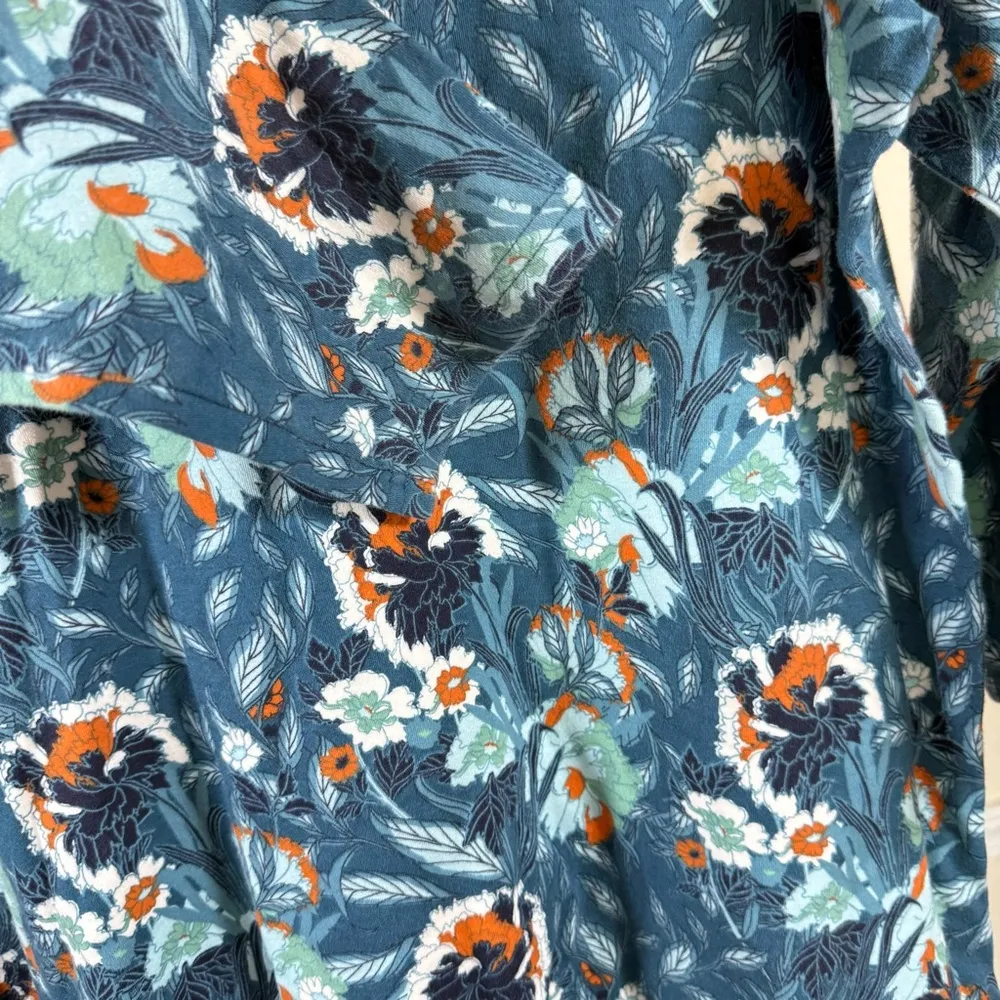 Boho Cottagecore Floral Print Tee Vintage Inspired Garden Cotton 1X Relaxed Fit - Image 3