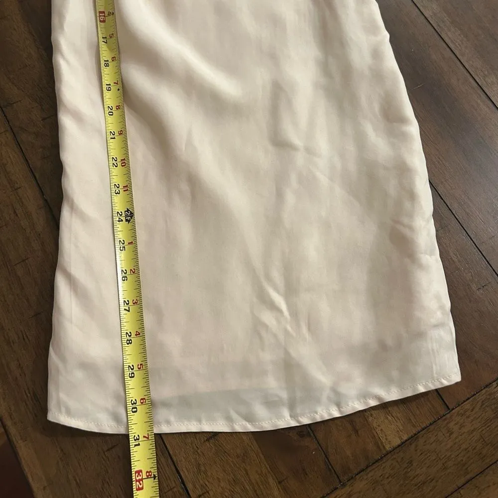 WAYF Cream Pleated Lined Wide Leg Pants Size Medium - Image 4