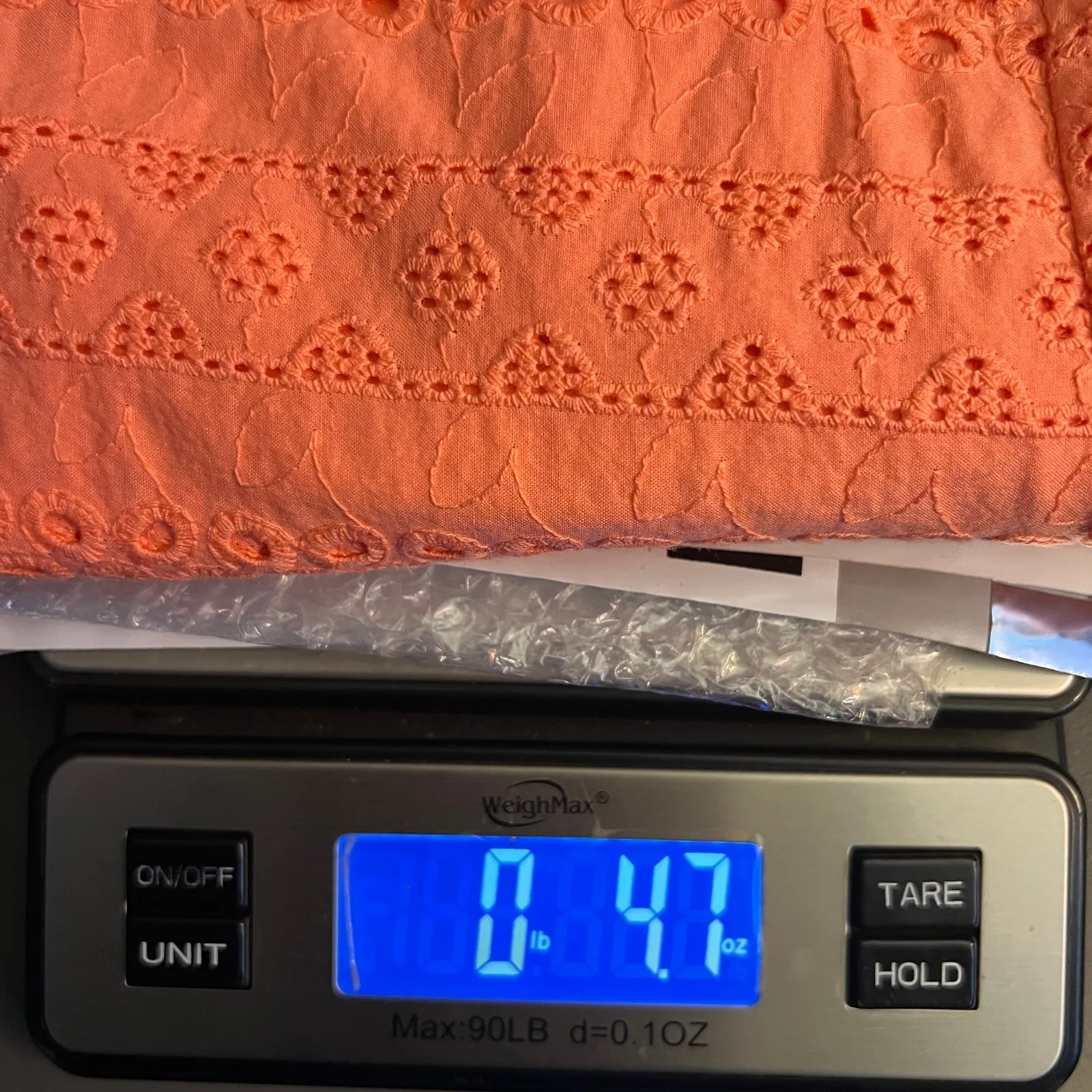 Liz Claiborne Eyelet Orange Top Small Boxy Relaxed Beachy Coastal Preppy Cotton - Image 12