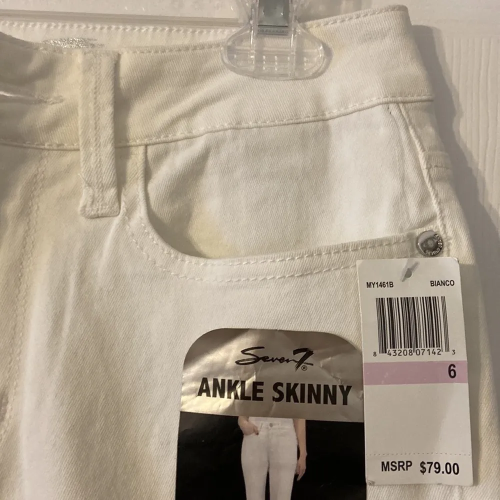 Seven7  High Rise Strech Ankle Skinny Women White Jeans Pants size 6 brand new - Image 5