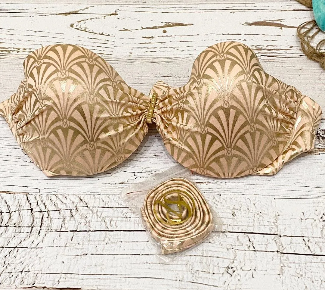 Victoria's Secret VS Bombshell Blush Gold Foil Bikini Swimsuits  - Image 8
