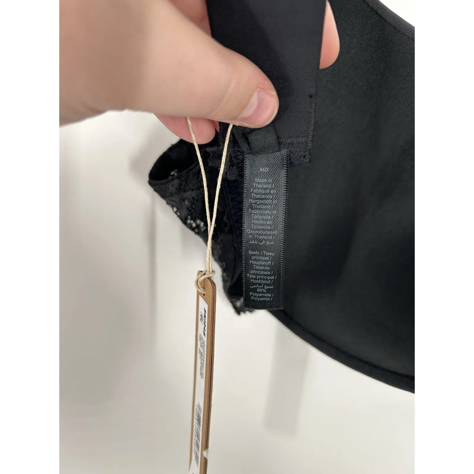 Skims Fits Everybody Lace T Shirt Wing Bra Onyx Underwire Padded Black Size 34D - Image 4