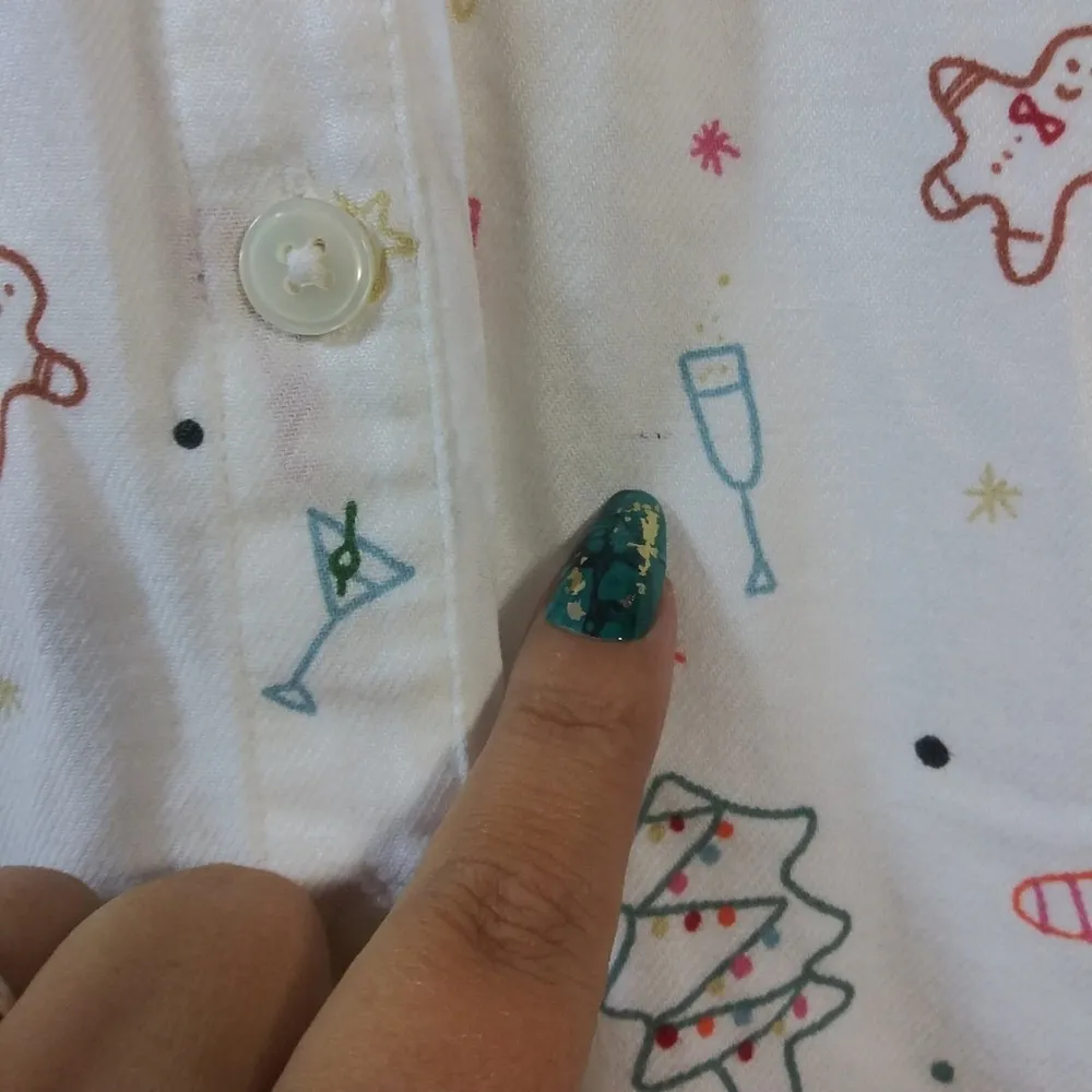 Loft Sleep Gingerbread Cookie Pajama Top Size M - Image 5