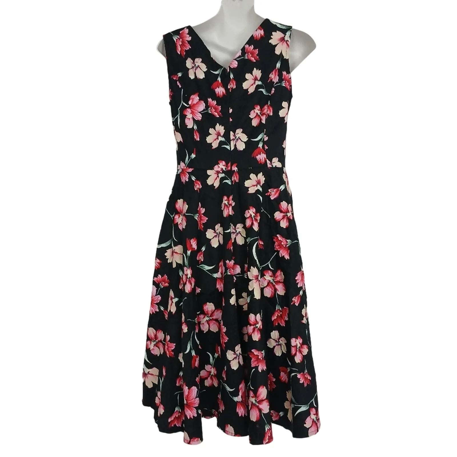 Orchid Bloom 22040 Black Pink Floral Dress Size 6 NWT Sleeveless V - Image 2