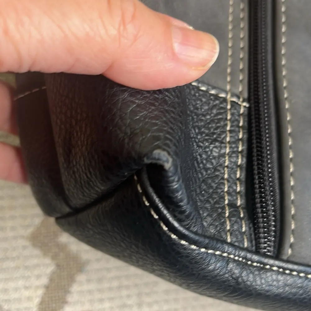 BOC vegan leather multiple pockets Black Gray shoulder tote Bag - Image 11