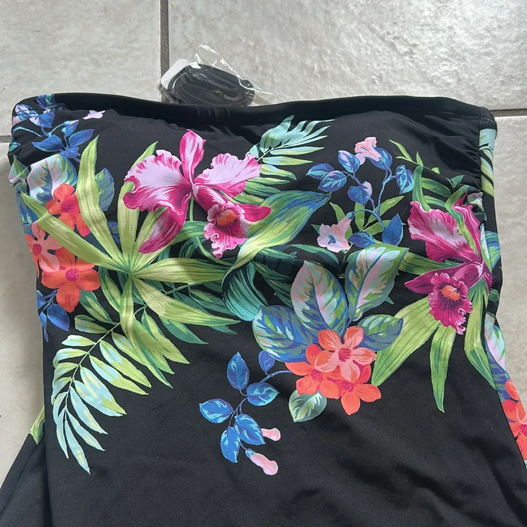 NWT Tommy‎ Bahama Coastal Gardens Bandeau One Piece Swimsuit - Image 2
