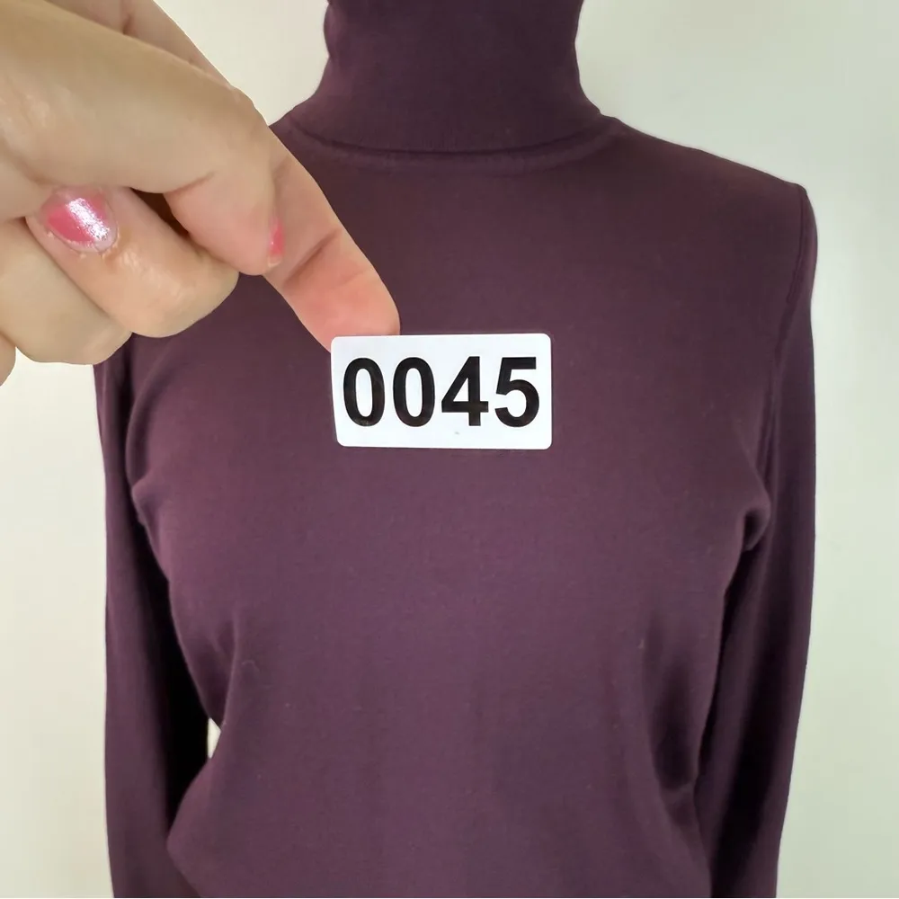 Express Dark Purple Lightweight Fine Knit Turtleneck Sweater Large - Image 11