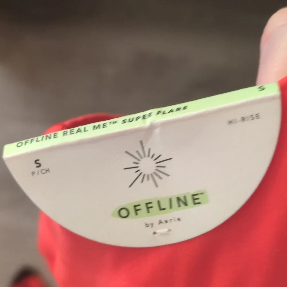 Aerie Red real me high rise super flare cross over leggings size small - Image 8