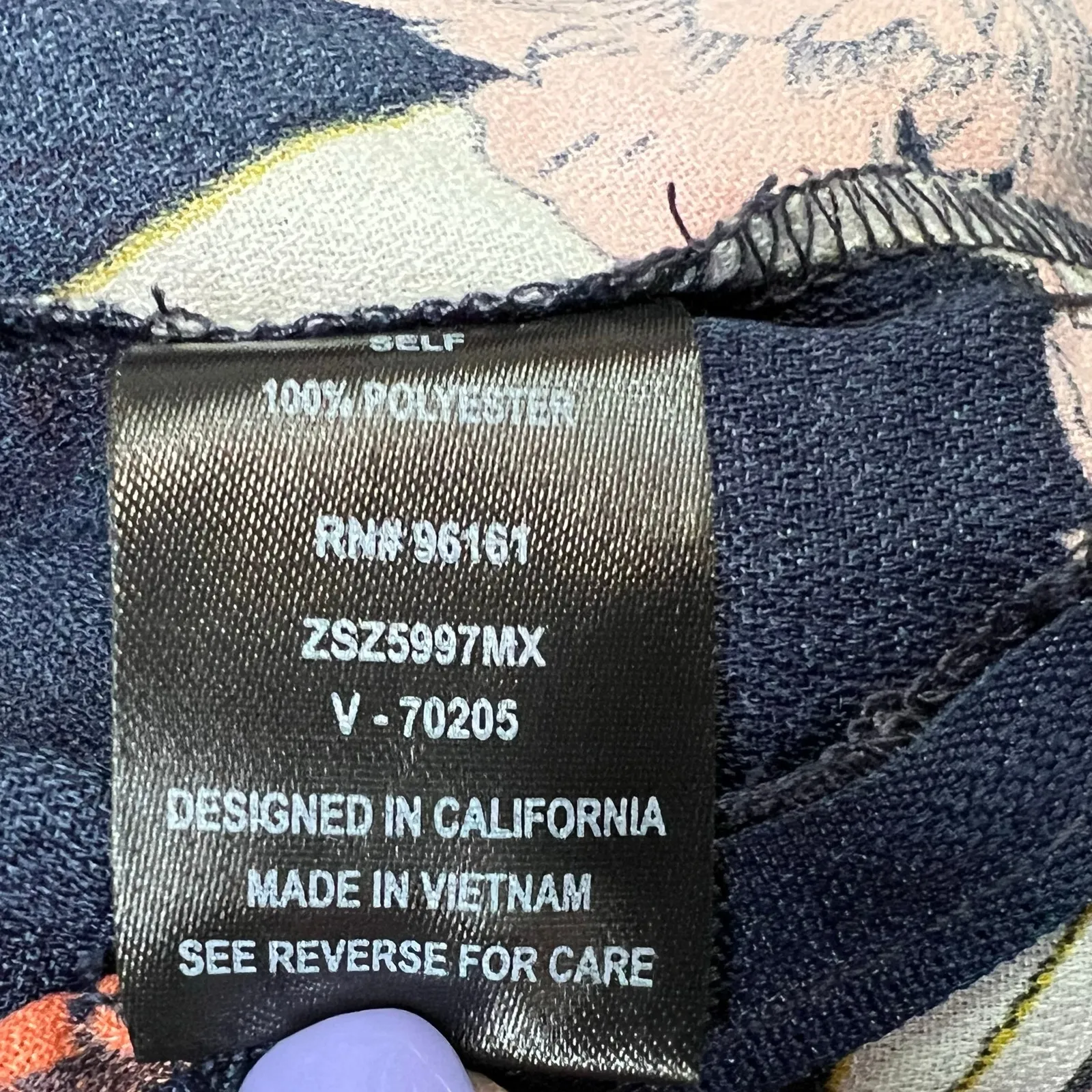 Gypsies & Moondust Jumpsuit XL Navy Blue Floral Lace Up Wide Leg Tropical Boho - Image 15