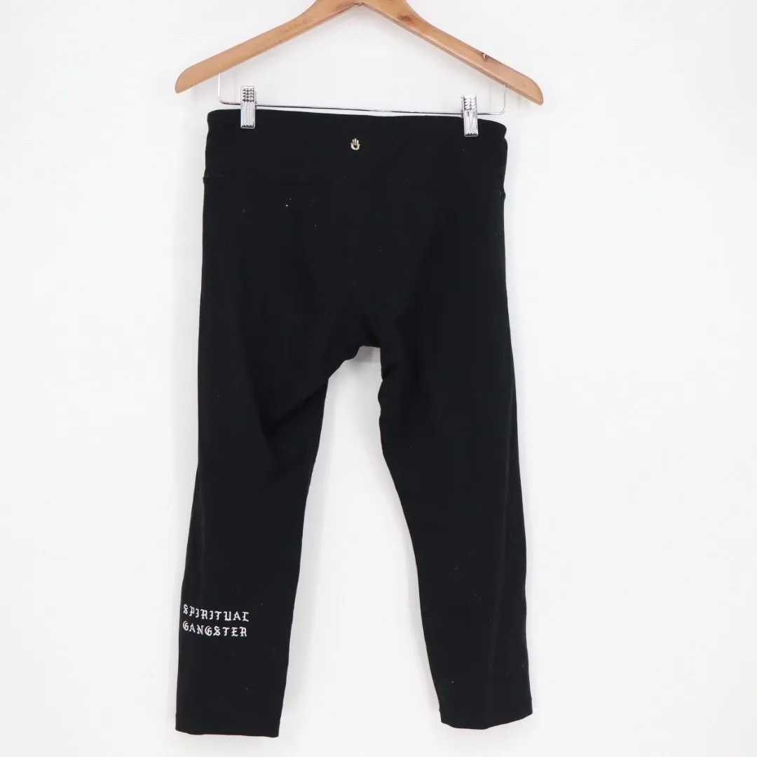 Spiritual Gangster Leggings Black Cropped Athletic Yoga Pants Size L - Image 4