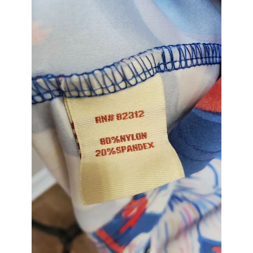 Aryeh Women's Floral Blue Nylon Round Neck Long Sleeve Knee Length Dress Size S - Image 10