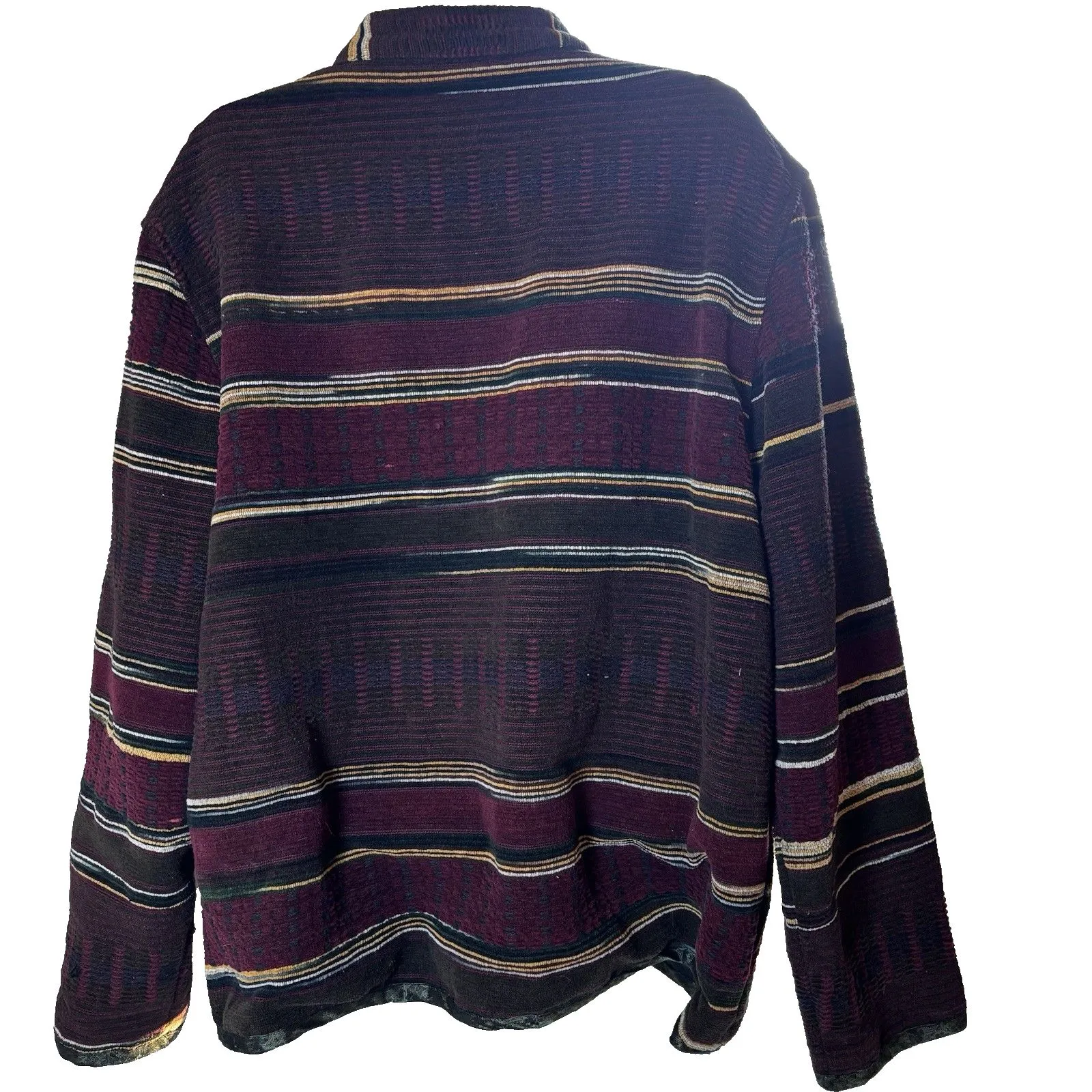 Vintage White Stag Jacket Women's Striped Tapestry Blazer Toggle Japanese Large - Image 4