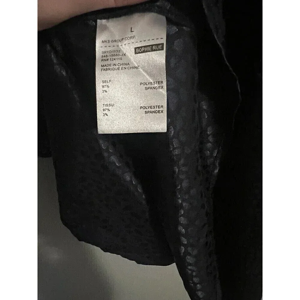 Sophie‎ Rue Ella Satin Slip Dress Size Large Navy Leopard Print Nwt - Image 5