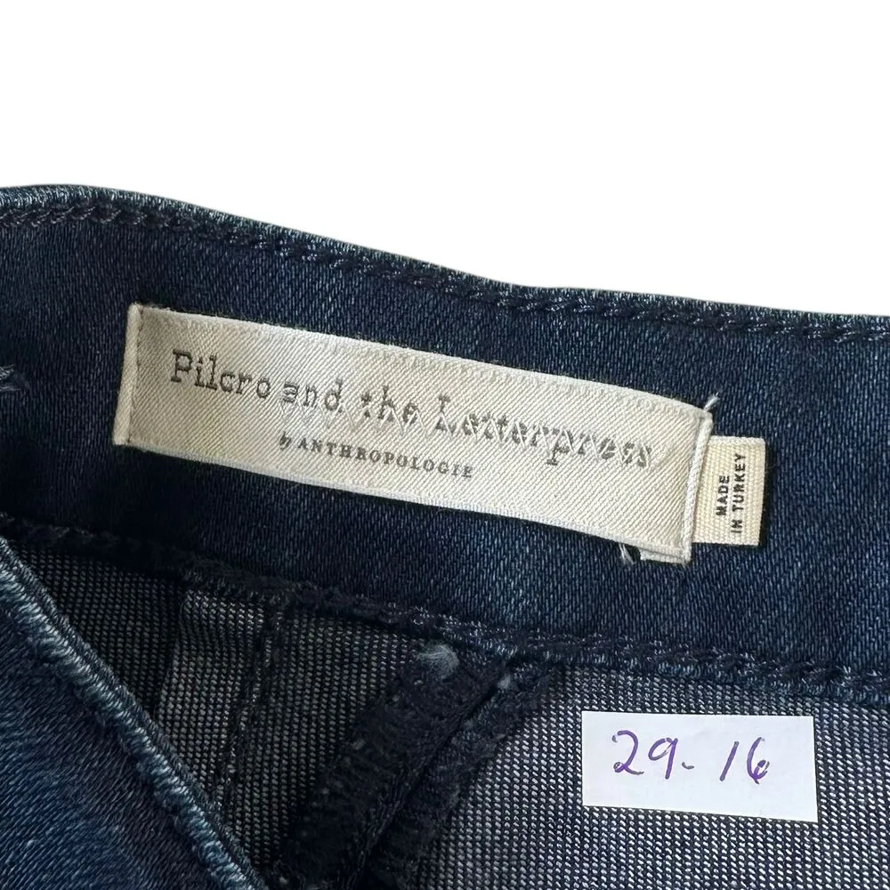 Pilcro & the Letterpress Blue Anthropologie Split Hem Ankle Jeggings 28 | 29-16 - Image 7