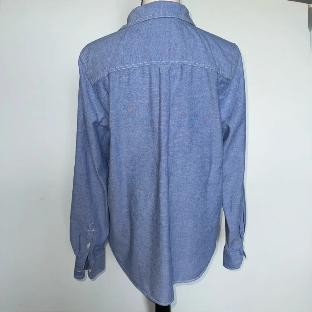 J. Crew Women’s 3/4 Button-Down pullover timeless classic cotton Shirt large - Image 5