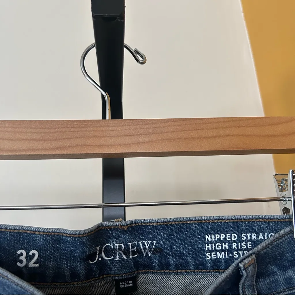 J. Crew Nipped Straight Jeans High Rise Semi-Stretch Denim NEW $158 Size 32 (14) - Image 5