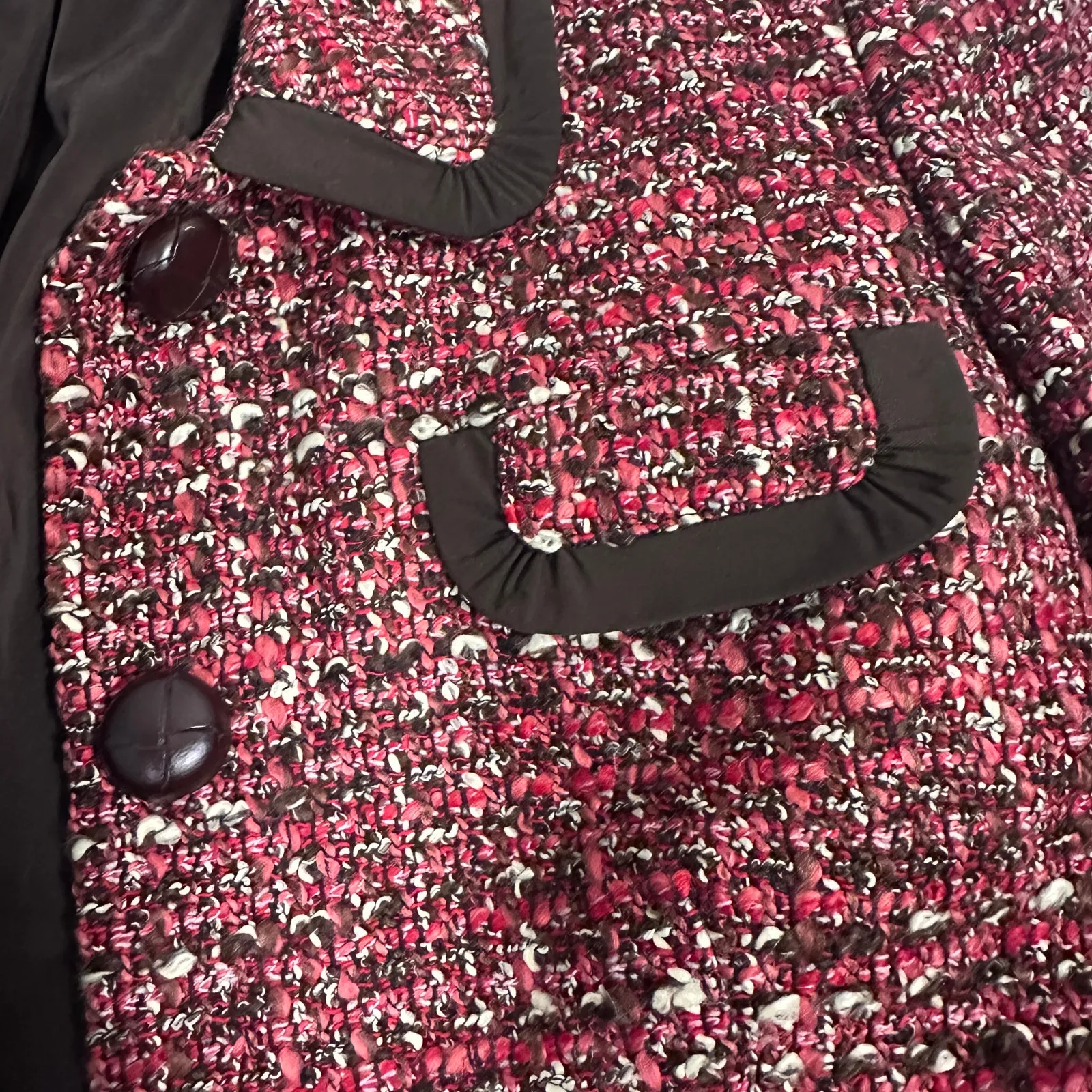 Talbots Wool Blend Tweed Blazer – Burgundy & Brown – Sz 10 • Classic - MSRP $199 - Image 4