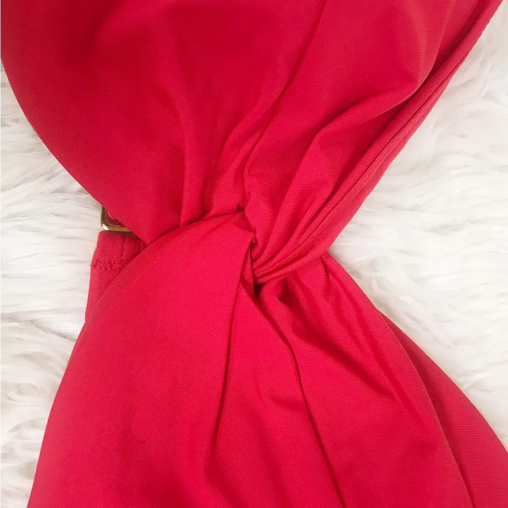 LA BLANCA Island Goddess Red Twist Front Convertible Bikini Top Size 14 New - Image 6