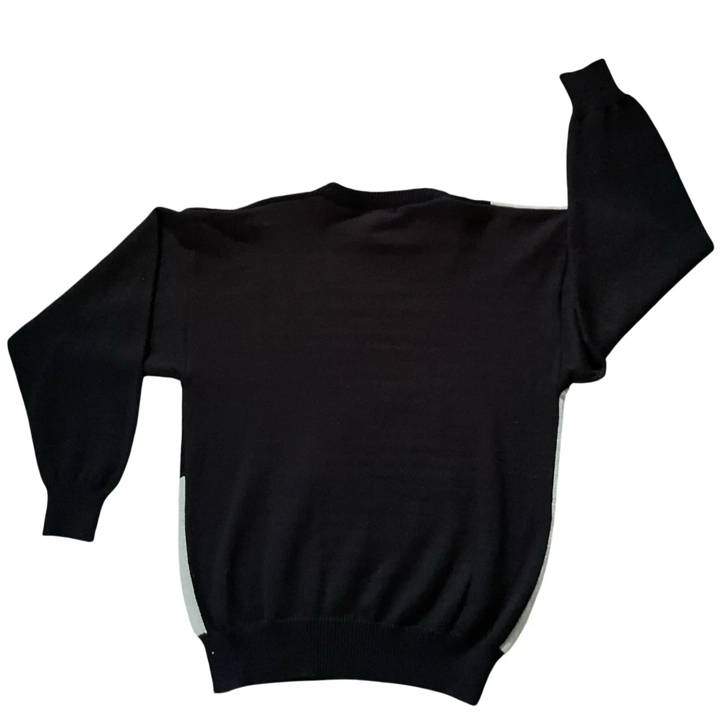 Vintage Graphic Sweater Bear Design Made in Hong Kong Size S 90s Knit Black - Image 2