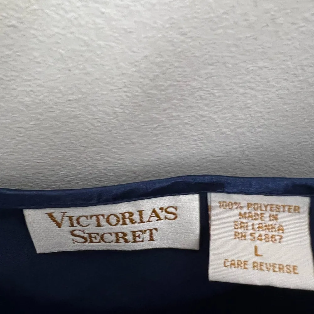 Victoria’s Secret blue maxi slip nightgown dress lace vintage y2k gold label L - Image 3