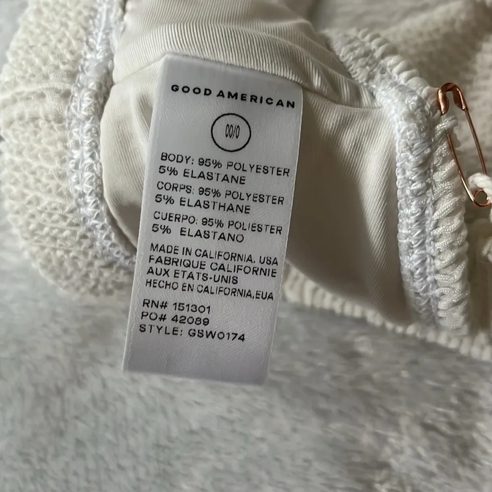 NEW GOOD AMERICAN WOMENS ALWAYS FITS SWIM BANDEAU IN IVORY001 SIZE XXS/XS - Image 7