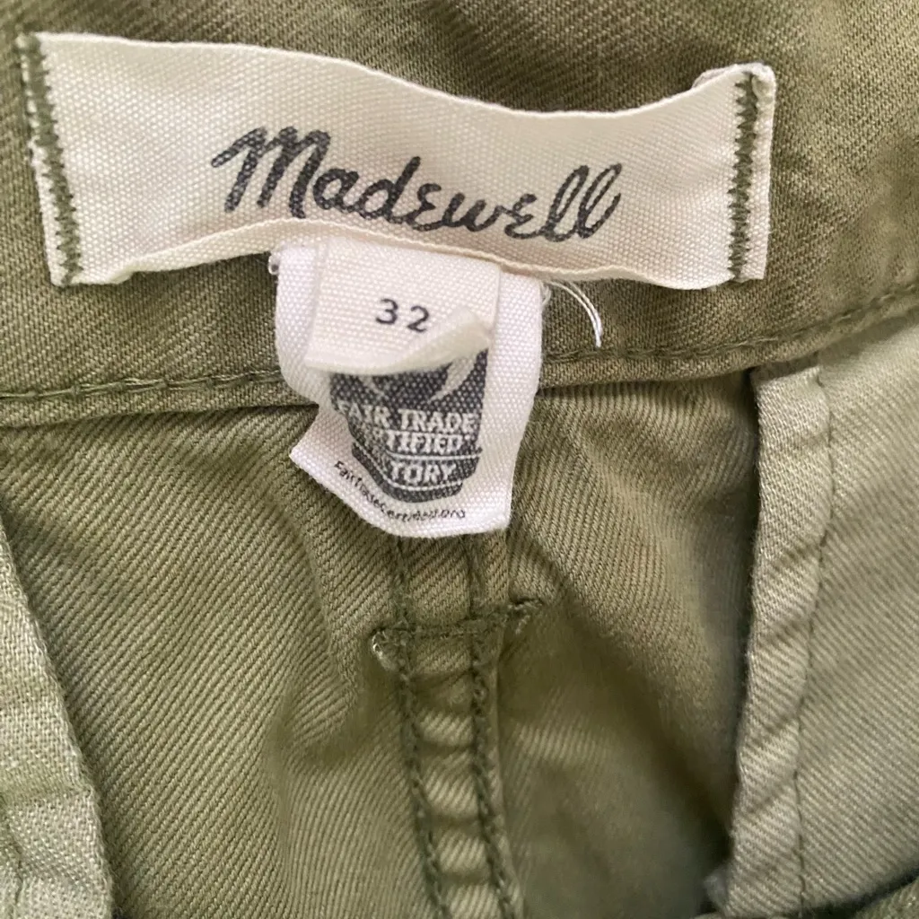 Madewell Women’s Garment-Dyed Low-Slung Straight Cargo Pants Size 32 Olive Green - Image 10