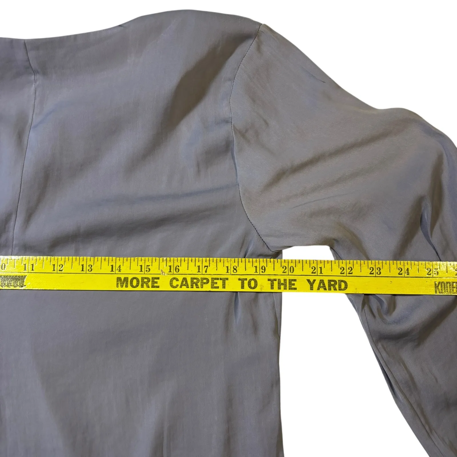 Prologue Womens V Neck Ruched Long Sleeve Top Gray Size Medium - Image 7