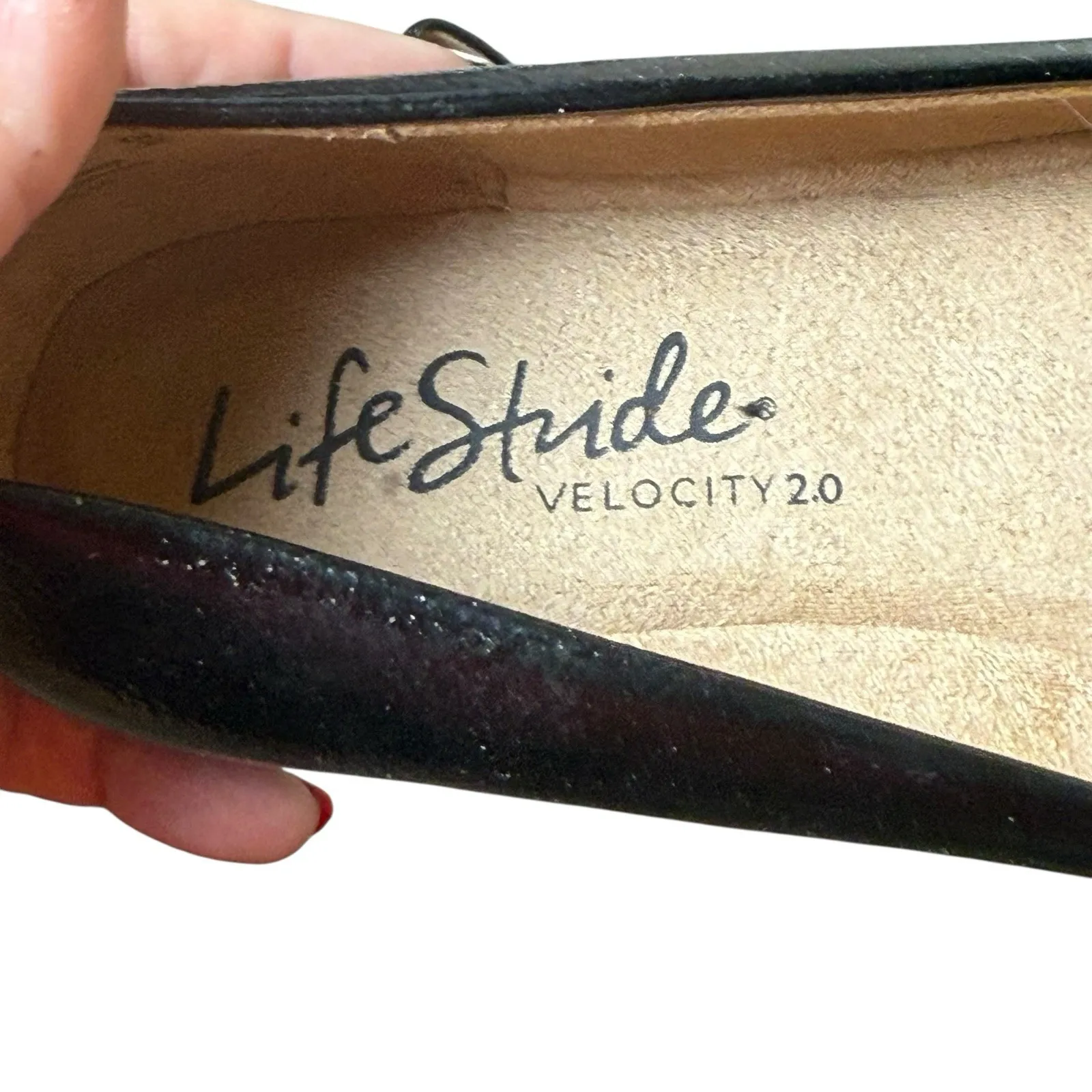 LifeStride Amelia Ballet Flats Black Patent Faux Leather 8M Office Neutral Vegan Size 8 - Image 9