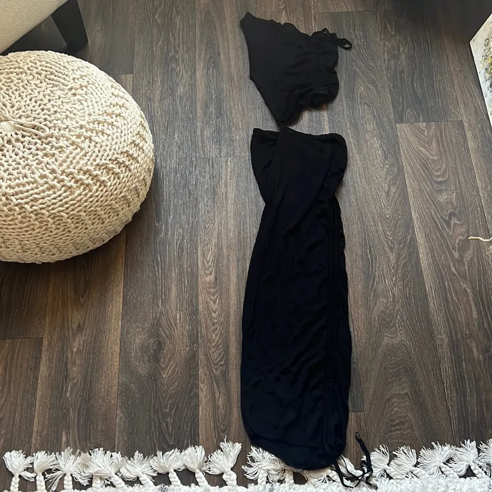 Karen Mullen Asymmetric Ruched Slinky Dress - Image 2