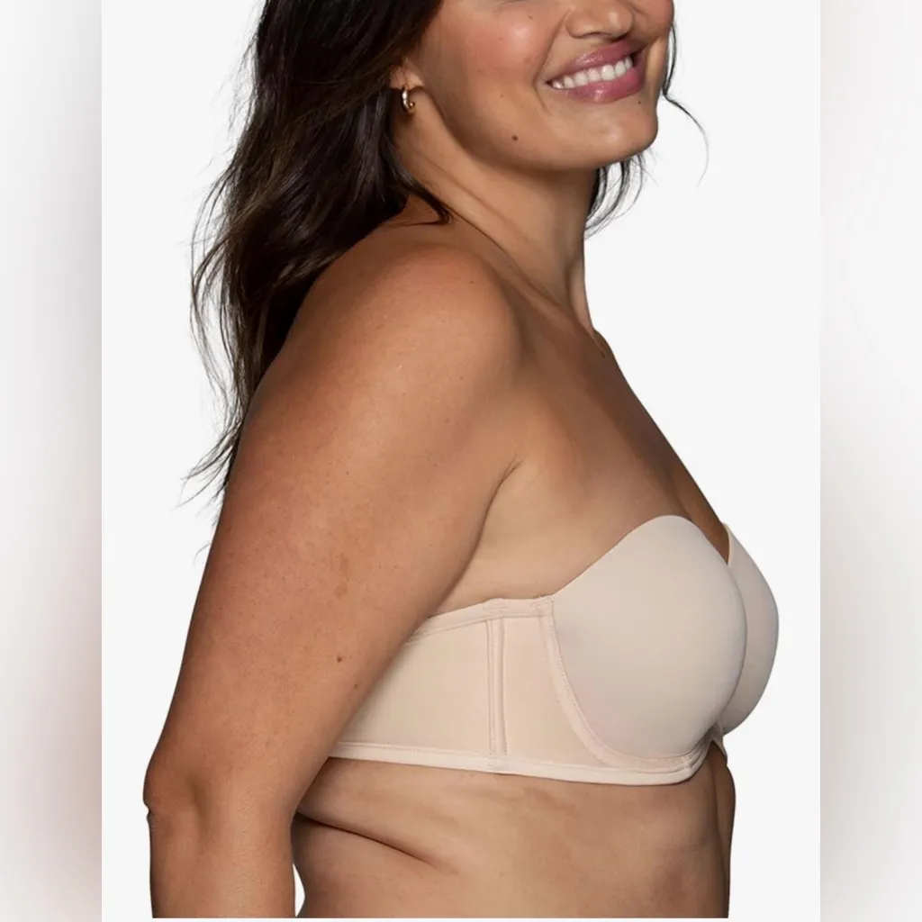 NEW Vanity Fair Back Smoothing Strapless Bra 4Way Stretch Lightly Lined 36D - Image 2