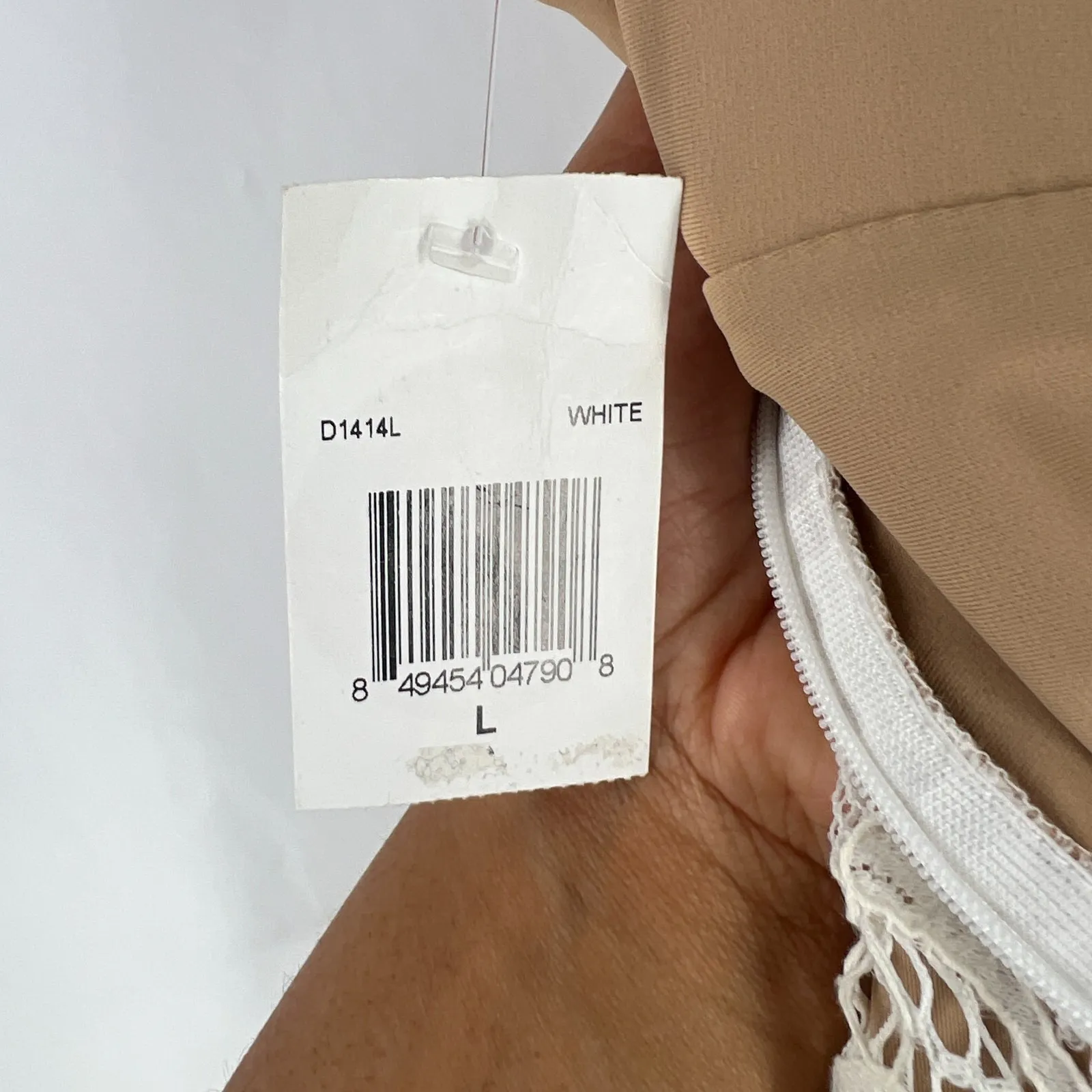 For Love And Lemons Gianna Mini Dress Women's White Lace Scallop Neck & Hem Size L - Image 8