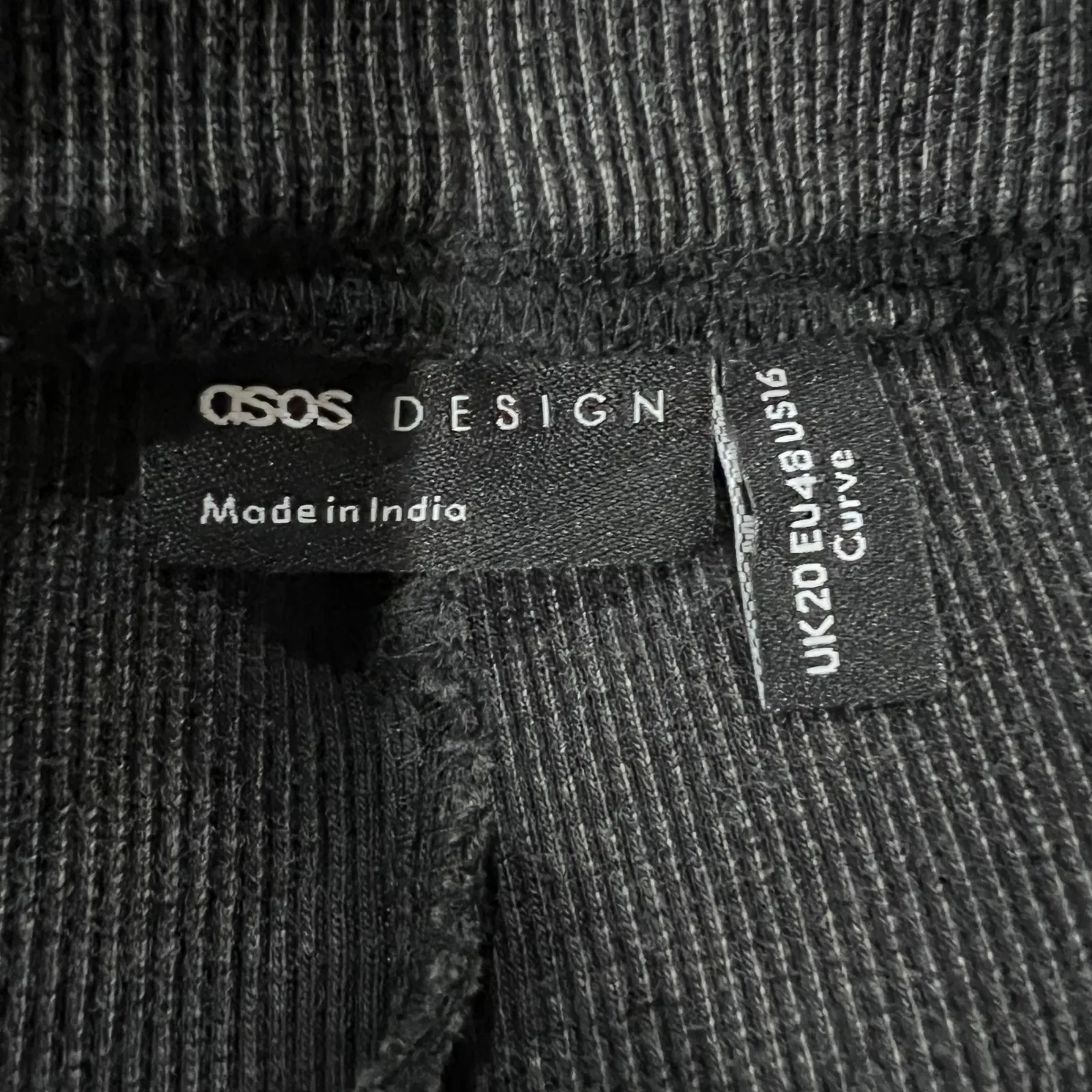 ASOS Design Curve Women's Leggings Gray Wash UK20 EU48 US16 Stretch Pants Ribbed Size 16 - Image 5