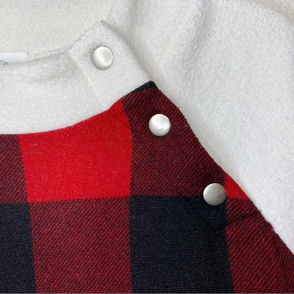 Hailey & Co Plaid Button Snap Fleece Pullover Sweater - Image 4