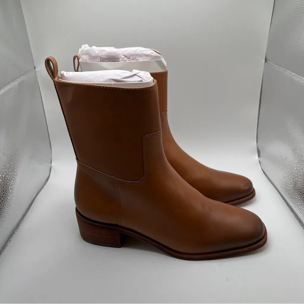 NWOB Botkier New York Ramona Leather Ankle Boots Shoes Women Tan Size US 6 - Image 2