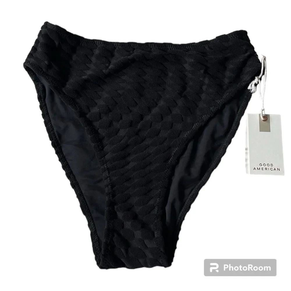 Good American Women’s Jacquard Better Bikini Bottom in Black size Medium - Image 2